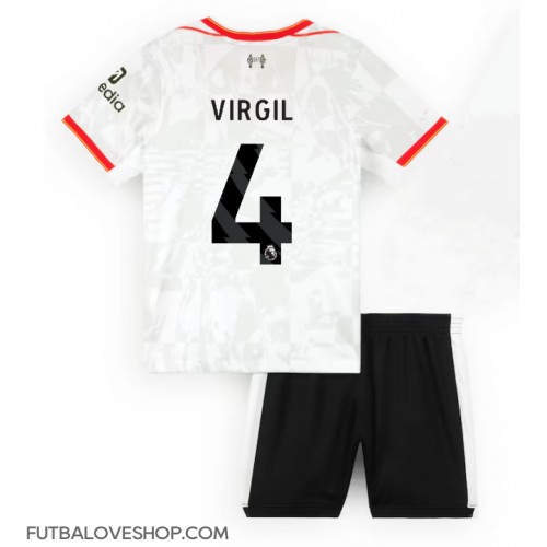 Dres Liverpool Virgil van Dijk #4 Tretina pre deti 2024-25 Krátky Rukáv (+ trenírky)